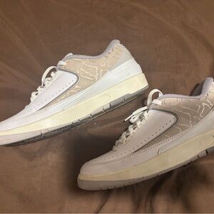 Jordan White and Tan Men's Sneakers